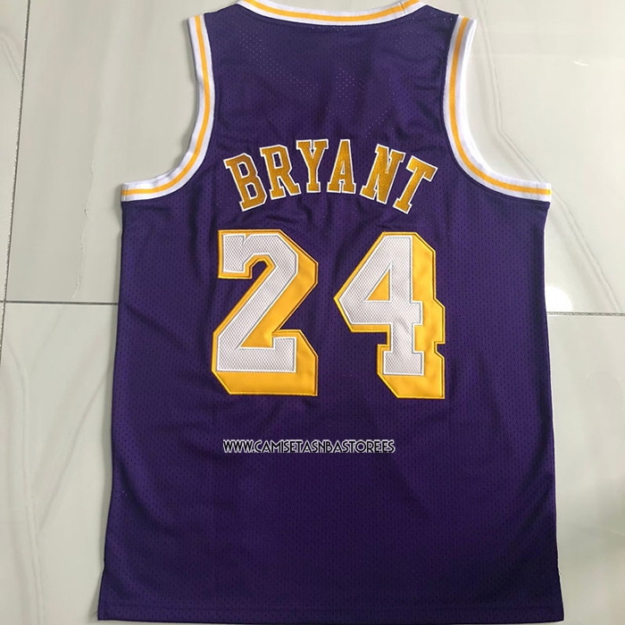 Kobe Bryant NO 24 Camiseta Los Angeles Lakers Mitchell & Ness 2007-08 Violeta
